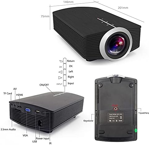 CUJUX YG500/YG510 Мини проектор с поддръжка на 1080P 1800 лумена Преносим LCD led проектор За домашно кино