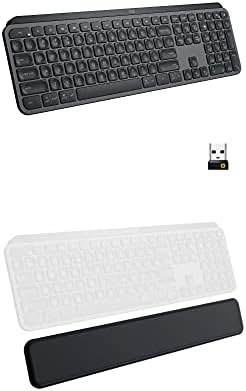 Logitech MX Keys Подобрена Безжична клавиатура с подсветка - Поставка за ръце Графит Пакет MX