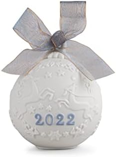 Коледна топка ЛЬЯДРО 2022 Син цвят. Порцеланов Коледен Бал
