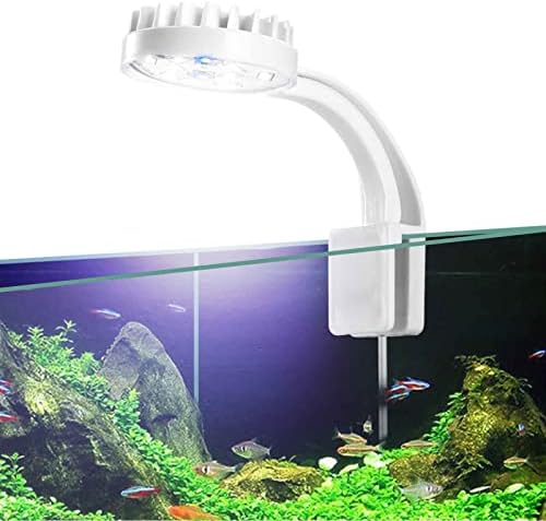 Малък led аквариумный лампа SILMOIRAN за аквариум, 12 led, бяло и синьо лампа с клипсой за аквариум за нано аквариум,