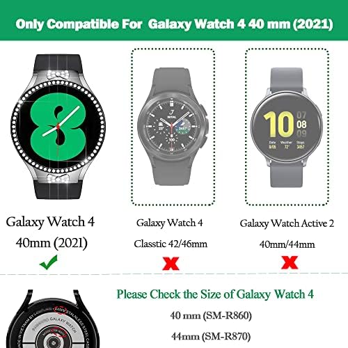 Калъф YUVIKE от 3 опаковки, съвместим с Samsung Galaxy Watch 4, с рамката 40 mm (без вградена защитно фолио за екрана
