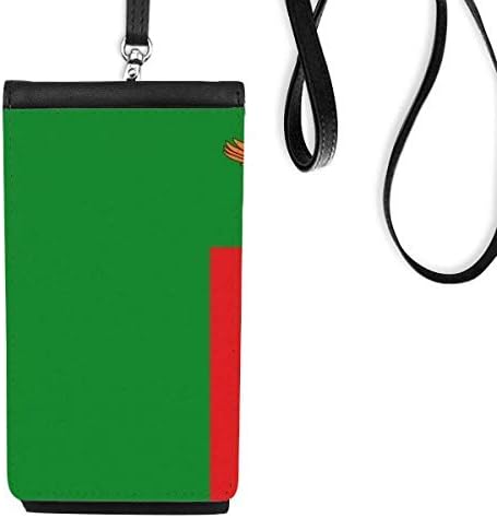 Замбия Национален Флаг Африканска Държава Телефона В Чантата Си Портфейл Окачен Мобилен Калъф Черен Джоба