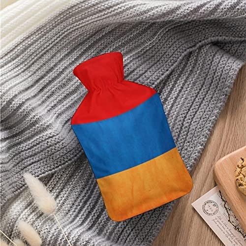 Структурата на Арменски Флаг Чанта За Топла Вода с Къс Плюшен Калъф Гумени Бутилки За Топла Вода Преносима Топло За Ръце 1000