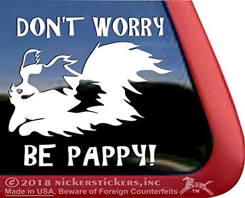 Не Се Притеснявайте, Дали Паппи | Vinyl Стикер На Прозореца С Прыгающей Куче-Папийоном