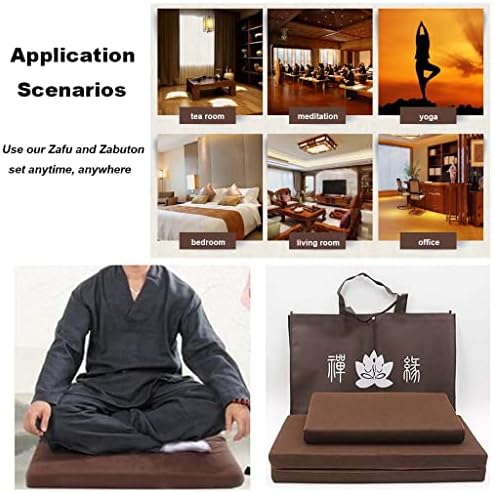 Преносим комплект възглавници за медитация Zabuton с красива чанта, Голяма Правоъгълна възглавница за дзен и