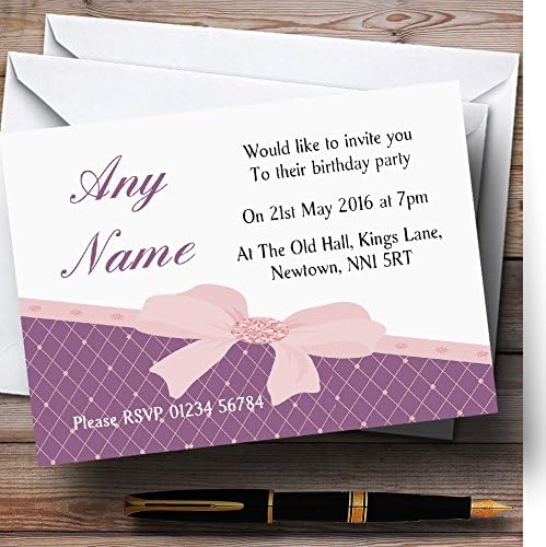 Пощенска картичка с Класически Пурпурен и Тъмно Розов Нос, Персонални Покани на Парти по случай рождения Ден