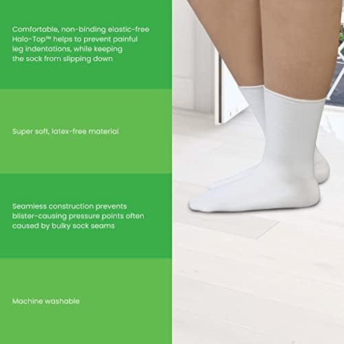 Безшевни широки чорапи SmartKnit за диабет, артрит или Чувствителни стоп, 1 Чифт (2 броя-ва)