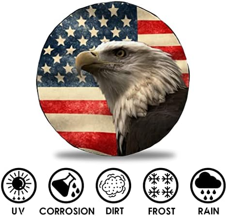 Ретро Калъф за Резервна гума с флага на американския Орел, Защита на колелата, Прахоустойчив, Водоустойчив Калъф за колела