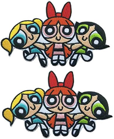 Бебешки ленти с логото на Супергерой три момичета, Cartoony лого, Желязо или шият Вышитую Нашивку 2 бр.