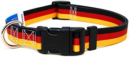 Немски нашийник за кучета | Флаг Германия | Быстросъемная обтегач | Произведено в Ню Джърси, САЩ | за много малки кучета