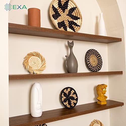 EXA, Определени от 9 Висящи Тъкани Стенни Кошници Декор Цветето на Селски Кръгла Декоративна Голям Стенен Декор