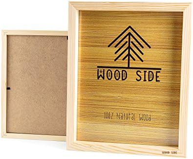 Дървени рамки за снимки 8x10 инча с натурален стъкло - Комплект от екологично чист непреработен дърво 2-