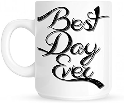 Кафеена чаша Best Day Ever 11 грама Бял цвят | Подарък за Деня На