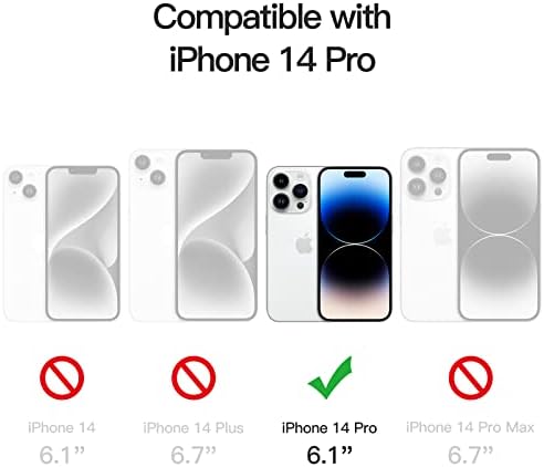 Калъф JETech за iPhone 14 Pro 6,1 инча, Не Желтеющий, устойчив на удари Калъф-броня за телефон, Прозрачно Задната част