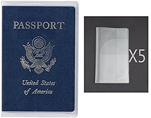 Корици за паспорти Poyiccot, Прозрачни Корици за паспорти, 5 опаковки Пластмасови Корици за паспорти, Защитно Фолио
