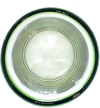 Чаши за пиене MexHandcraft в изумрудено-зелени ръбове на 14 унции (комплект от 6 броя), от рециклирано стъкло,