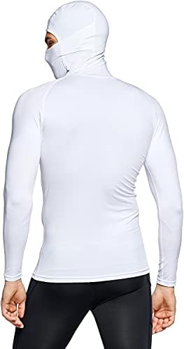 Мъжки Спортни Ризи TSLA с дълъг ръкав, Hoody с Шнорхел, Спортни Компресия Ризи UPF 50+ Cool Dry Fit