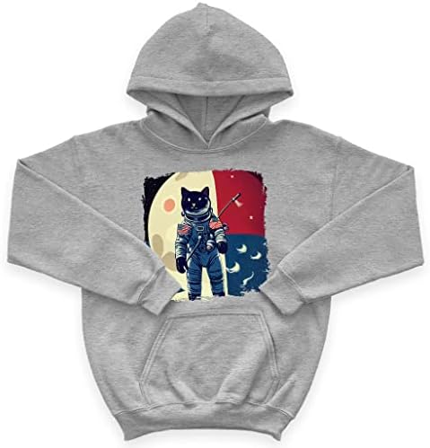 Детска hoody с качулка от порести руно с флага на САЩ - Cat Kids' Hoodie - Графична hoody с качулка за деца