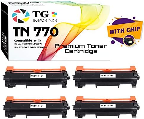 TG Imaging (4 опаковки, сверхвысокий изход) Съвместим за TN770 Черна касета с най-висока доходност на тонера (TN-770, 4xBlack)
