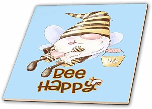 3dRose Забавен Пчелен Джудже с кофички мед, 3d - графика - Плочки (ct_349547_1)