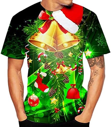 ZDDO, Коледни тениски с къс ръкав за мъже, забавни Коледни тениски с кръгло деколте и принтом Дядо Коледа, тренировочная Дизайнерска