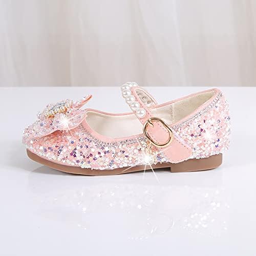 Модела Обувки На плоска Подметка За Момичета, Модел Обувки С Пайети и Панделки, Сватбена Парти Принцеса С Цветовете На Нисък