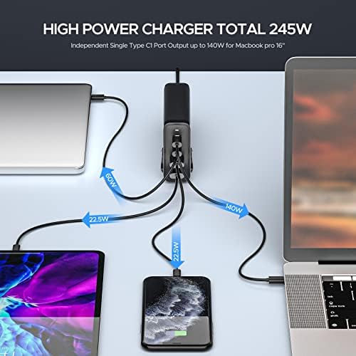 60 W USB Зарядно устройство и 245 W C USB PD Зарядно Устройство Настолна зарядно устройство за MacBook Pro/
