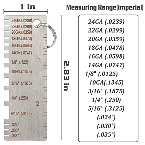 ZeeDix 2 БР. Портативен Измерител на дебелината на ламарина - Инструмент За контрол размери С Покритие От Неръждаема Стомана, Измерване на Дебелината на Заваръчен Мате