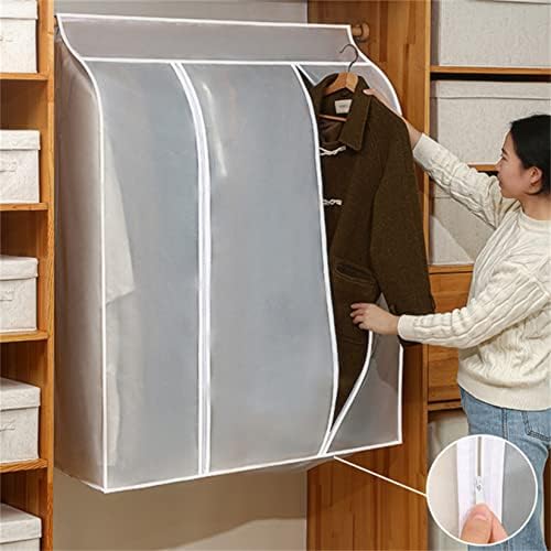 LIUCM Триизмерен Прахоустойчив калъф за дрехи - Прозрачен Висящ Джоб За съхранение в Гардероба, Прахоустойчив