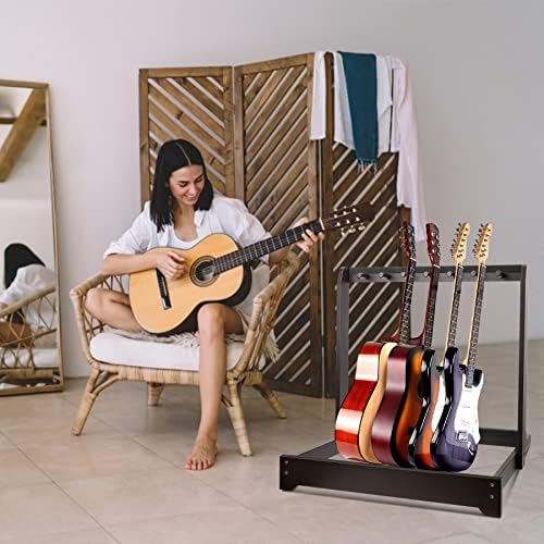 Стойка за китара Purbambo за няколко Китари, Бамбукови Рафтове за изложба на Китари, стойка за китара в домашно студио