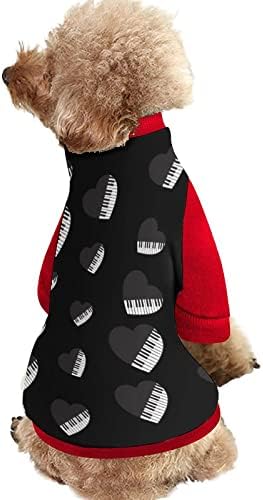 Hoody за домашни любимци FunnyStar Piano Keys с Принтом Сърце и мек вълнен плат Пуловер-Гащеризон за Кучета и Котки с Дизайн