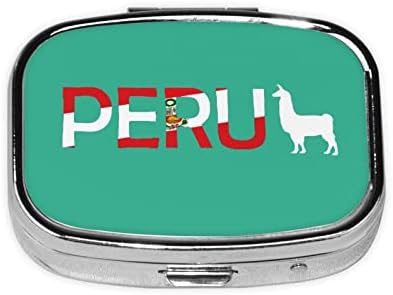 Перу Лама Квадратна Мини-Кутия За Хапчета Метален Медицински Органайзер За Пътуване Удобен Преносим Калъф