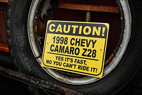 1998 98 Знак CHEVY CAMARO Z28 Внимателно, Бърза кола, Метален Знак Новост, Стена Декор на Пещерата на Човека, Знак на гараж