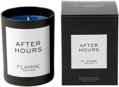 Компанията FLAMME Свещ Co. After Hours | Аромат Тоскански кожа и Мускус | 10 мл | Време на горенето 60 часа | Луксозна