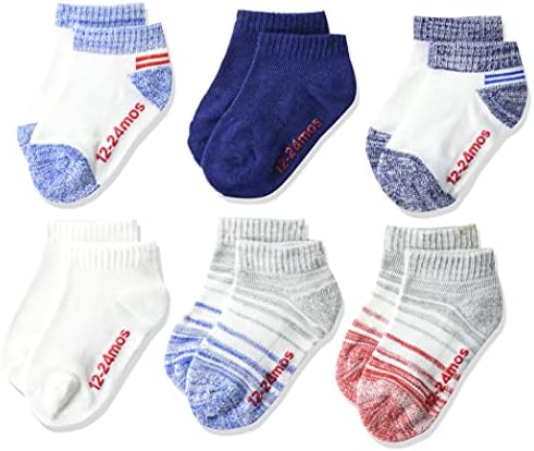 Комфортни чорапи с дълбоко деколте за новородени момчета Hanes, комплект от 6 чифта