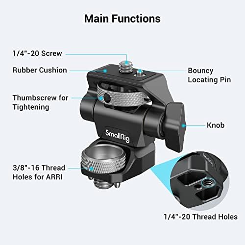 Регулируема закопчалка за монитор фотоапарат SmallRig в стил ARRI (модернизация) със завъртане на 360 ° и наклон