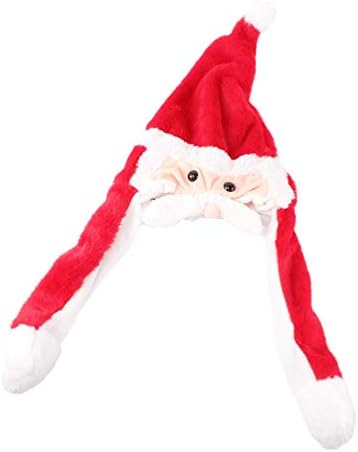 TOYANDONA Коледни Шапки на Дядо Коледа с Подвижни Уши Забавна Шапка на Дядо Коледа за Cosplay на Коледа, Празничен Костюм