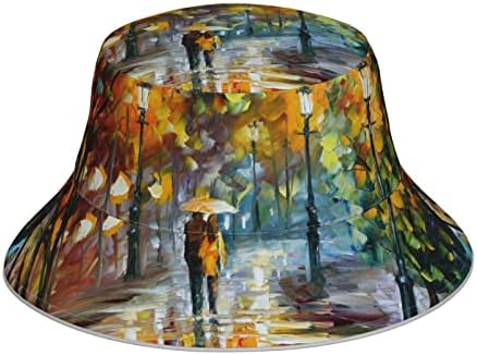 Чадър от дъжд с принтом, Модни Светоотражающая двустранен рибарска шапка За мъже и Жени, градинска рибарска шапка, бързосъхнеща,