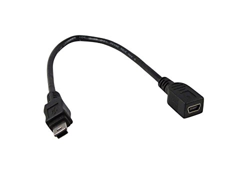 YCS Basics Черен 6-Инчов кабел USB 2.0 USB Mini B Male-USB Mini B Female