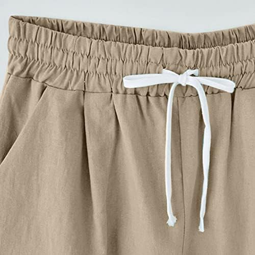 Къси панталони-Бермуди за Жени, Летни Ежедневни Панталони с Дължина до Коляното, Обикновена Трикотажни къси Панталони