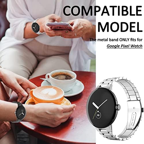 Miimall Съвместим за Google Pixel Watch Метални Въжета, Без Разлика От Неръждаема Стомана Метална Гривна Каишка