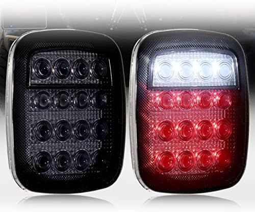 ALAVENTE Универсален 16 LED Задна светлина В 12 Стоп Сигнал на Завоя на Опашката Червено и Бяло за Камиони Ремаркета