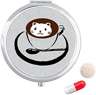 Илюстрация На Утайка От Чаша Прекрасна Котешки Модел На Калъф За Хапчета В Джоба Кутия За Съхранение На Лекарства