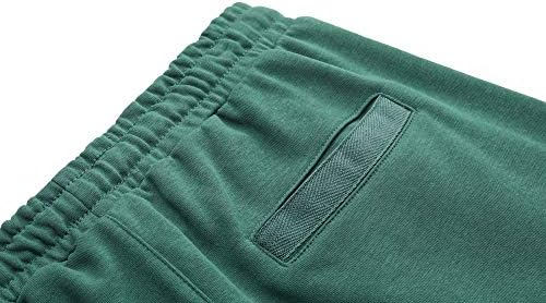 VANCOOG Мъжки Ежедневни Памучни Трикотажни Панталони с Къс Еластична Шнурком За бягане, Спортни къси Панталони