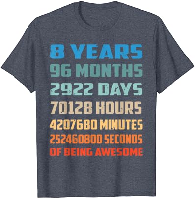 Детска Младежка Тениска За Момчета с 8-м, честит Рожден Ден, 8-Годишната Страхотна Тениска
