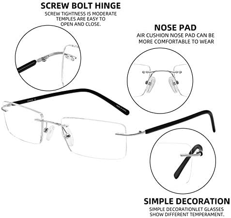 FONHCOO Blue Light Блокер Очила Против Blue-Ray Унисекс Леки Без Очила без рамки Правоъгълни Компютърни Игри Точки