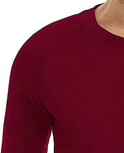 Фланелен ризи JEKE-DG, Облегающая Тениска с дълъг ръкав, Спортни Потници в големи размери, Пуловер с кръгло деколте и копчета,