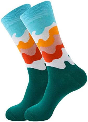 MIASHUI Момиче Коледни Чорапи За Възрастни Унисекс С Геометричната Решетка И Принтом Пъстри Улични Чорапи със Средна
