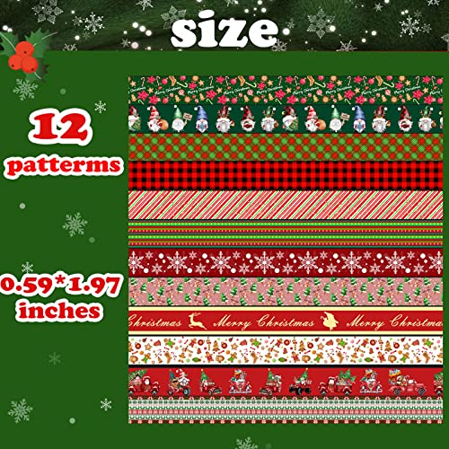 TREWAVE 12 Ролки Коледно Лента Васи, Декоративна Празнична Маскирующая Хартиена Лента за Опаковане на подаръци, Изрезки