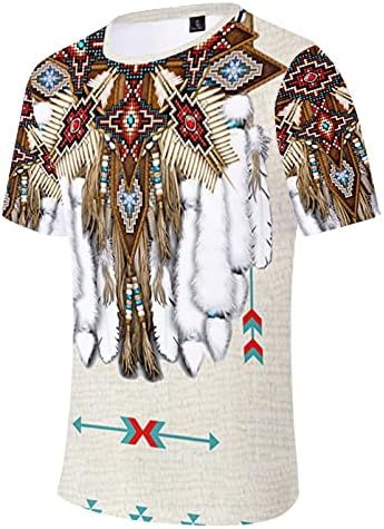 Мъжки спортен костюм индианци Honeystore с Къс ръкав и Къси панталони за джогинг